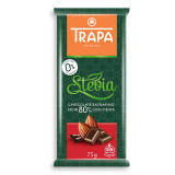 TRAPA Czekolada gorzka 80% kakao ze stewią bez dodatku cukru 75 g