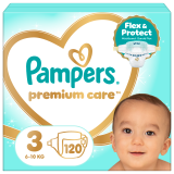 PAMPERS Premium Care Pieluchy Rozmiar 3 Midi (5-9kg) 2x60szt Zapas na miesiąc 1 szt