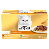 GOURMET Gold Mokry pokarm dla dorosłych kotów kawałki w sosie (4x85g) 340 g