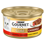 GOURMET Gold Karma dla kotów z wołowiną i kurczakiem w sosie z pomidorami 85 g