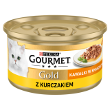GOURMET Gold Karma dla kotów kawałki w smakowitym sosie z kurczakiem 85 g