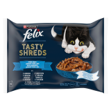 FELIX® Tasty Shreds Karma dla dorosłych kotów rybne smaki w sosie (4 x 80g) 320 g