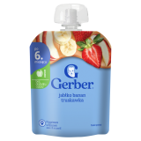 GERBER Deserek w tubce jabłko banan truskawka dla niemowląt po 6 miesiącu 80 g