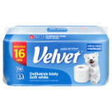 VELVET Papier Toaletowy Delikatnie Biały 16 rolek 3 warstwowy 85 g