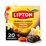 LIPTON Herbata czarna VANILLA CARAMEL z wanilią z Madagaskaru (20 piramidek) 34 g