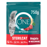 PURINA ONE Sterilcat Bifensis Karma dla dorosłych wysterylizowanych kotów bogata w wołowinę 750 g