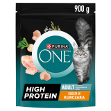 PURINA ONE Adult High Protein Karma dla dorosłych kotów bogata w kurczaka 900 g