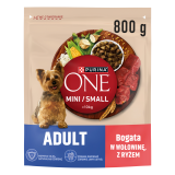 PURINA ONE Mini Adult Karma dla psów bogata w wołowinę z ryżem 800 g