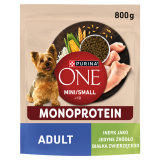 PURINA ONE Mini Adult Monoprotein Karma dla dorosłych psów bogata w indyka 800 g