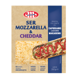 MLEKOVITA Ser mozzarella & cheddar (tarty) 200 g