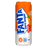 FANTA Zero Napój gazowany o smaku pomarańczowym 330 ml