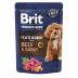 BRIT Premium By Nature Mokry pokarm dla dorosłych psów w saszetce - wołowina z marchewką 85 g