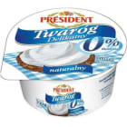 Delikatny twaróg naturalny 0% tłuszczu PRESIDENT 300g