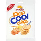 Sonko Pop Cool - Chipsy popcornowe cebula i ser. Zdrowsza alternatywa dla zwykłych chipsów.