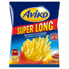 Frytki proste mrożone Aviko Super Long 600g. Najczęściej jedzone jako przekąska z dodatkiem soli.