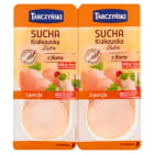 Sucha kiełbasa krakowska - Tarczyński. Gruba, podsuszana kiełbasa z piersi kurcząt - wysoka jakość.