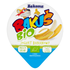 Bakoma - Jogurt Bananowy Bakuś posiada certyfikat BIO. Wyprodukowany z 3 składników.