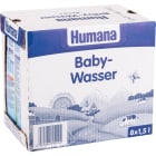 Woda dla niemowląt - Humana. Delikatna woda idealna do przygotowywania posiłków dla niemowląt.