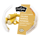 Zielone pepperoni nadziewane serkiem 250g - CAMPIO. Połączenie ostrego smaku i delikatności.