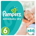 Pampers Active Baby - Pieluchy Rozmiar 6, 66szt. Radosny poranek każdego dnia.
