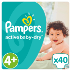 Pieluchy Rozmiar 4+ Maxi Plus (9 16kg) 40 szt Active Baby Dry PAMPERS 1.000szt