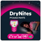 Jednorazowe majteczki na noc dla dziewczynek 4 7 lat 10 szt. DryNites HUGGIES 1.000szt