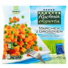 Marchew z groszkiem mrożona 450g - Oerlemans. Doskonały dodatek do pysznych potraw.