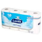 Papier toaletowy soft&caring – Lambi. Papier toaletowy składa się z trzech śnieżnobiałych warstw.