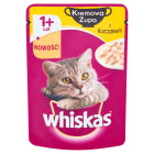 Kremowa zupa z kurczakiem - karma Whiskas. Zadowolony i zdrowy kot.