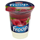 Muller - Jogurt z musem malinowym. Delikatna przekąska w czasie pracy.
