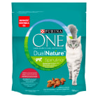 Pełnoporcjowa karma dla dorosłych kotów bogata w wołowinę Dual Nature Spirulina PURINA ONE 750g
