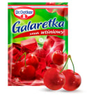 Galaretka wiśniowa 77 g- Dr. Oetker. Sprawdzi się na letnich przyjęciach i kinderbalach.