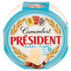 President - Ser Camembert o zawartości tłuszczu 12%. Wysokiej jakości, tradycyjnie francuski ser.