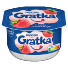 DANONE Gratka Deser o smaku truskawkowym 115g - wzbogacony witaminami z grupy i kwasem foliowym.