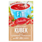 Kisiel o smaku czerwonej porzeczki Owocowy Kubek Fit DELECTA 26g