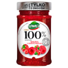 Łowicz - Dżem 100% z owoców malin. 100 g produktu wykonane jest ze 100 g owoców.