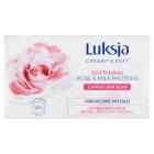 Mydło w kostce Róża i Proteiny mleka Creamy & Soft LUKSJA 90g