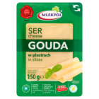 Ser Gouda w plastrach – Mlekpol to twardy ser z mleka krowiego o charakterystycznym smaku.