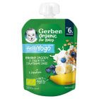 Deserek w tubce banany jagody z jogurtem i płatkami zbóż dla niemowląt po 6 miesiącu Organic GERBER 80g