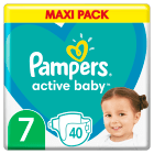 Pieluchy Rozmiar 7 (15+ kg) 40 szt Active Baby PAMPERS 1.000szt