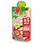 Mus owocowy + serek banan jabłko truskawka z dodatkiem wanilii po 6 miesiącu Baby KUBUŚ 100g
