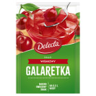 Delecta - Galaretka o smaku wiśniowym posiada wiele zastosowań. Można dodać do niej owoce.