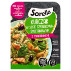Kurczak w sosie szpinakowo śmietanowym z makaronem SORELLA 300g