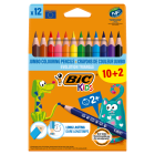 Kredki o trójkątnym kształcie 12 kolorów Kids BIC 1.000szt