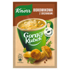 Knorr – Gorący Kubek Krem borowikowy z grzankami to delikatna zupa z suszonymi grzybami.