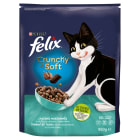 Sucha karma dla kotów z pyszną mieszanką tuńczyka i łososia z warzywami Crunchy & Soft FELIX® 950g