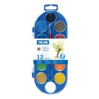 Farby akwarelowe 30 mm 12 pastylek + pędzelek MILAN 1.000szt