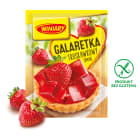 Winiary Galaretka o smaku truskawkowym to gotowy deser i wyśmienite uzupełnienie domowych wypieków.