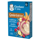 Kaszka owsiano pszenna mleczna banan malina po 6 miesiącu GRAIN&GROW GERBER 200g