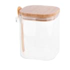 Pojemnik kwadratowy borosilikat 800 ml z bambusową pokrywką i łyżeczką ALTOM DESIGN 1.000szt